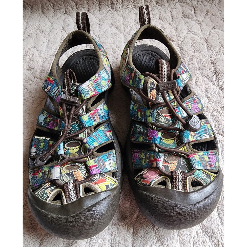 KEEN Newport H2 Sandals Womens 6 Multi-Color Geometric Waterproof Hiking Shoes